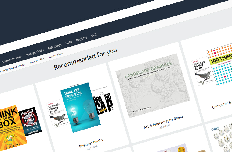 a website making personalized recommendations; one of the UX trends for  2019
