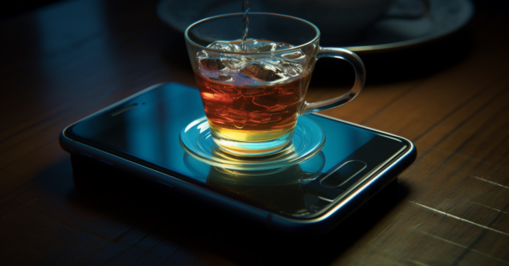 Using a mobile phone as a coaster for a drink. Without user research, you might be surprised at how users are using your product.